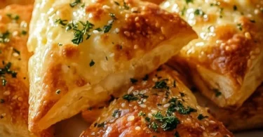 Knusprige Käse-Dreiecke frisch aus dem Ofen serviert