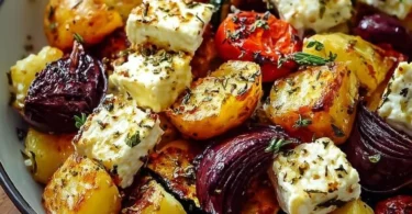 Leckere Feta Kartoffeln Ofengemüse aus dem Ofen
