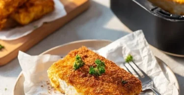 Panierter Feta aus der Heißluftfritteuse knusprig zubereitet
