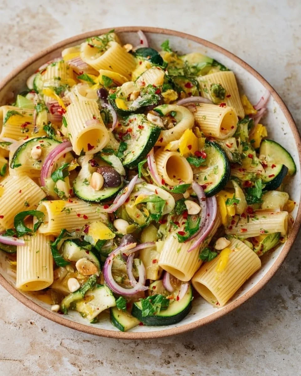 Sommerlicher Nudelsalat mit Zucchini