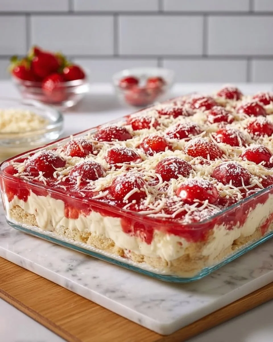 Spaghettieis-Blechkuchen, eine kreative Dessert-Variante mit Eis und Sahne.