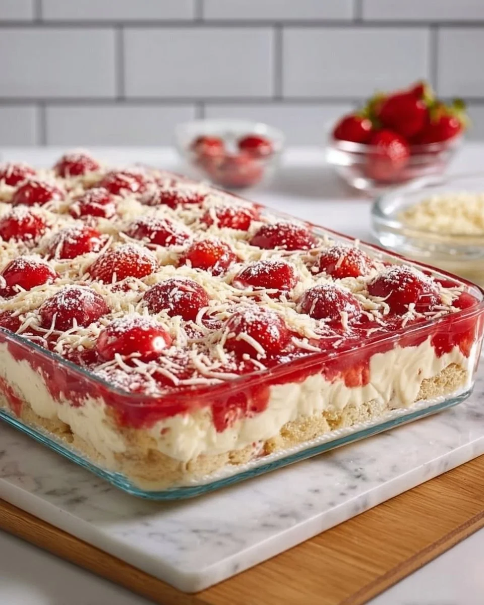 Spaghettieis-Blechkuchen