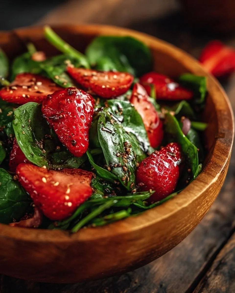 Spinat- und Erdbeersalat mit Balsamico